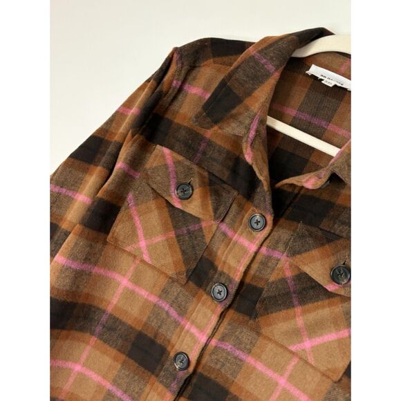 BB Dakota Steve Madden Plaid Jacket Shacket Size 2XL Classic Neutral F56 - Picture 3 of 15